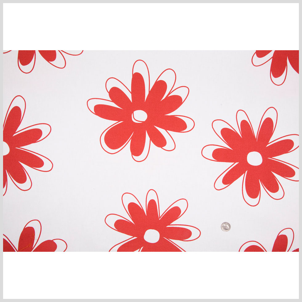 Off-White/Black/Primary Red Floral Canvas Full