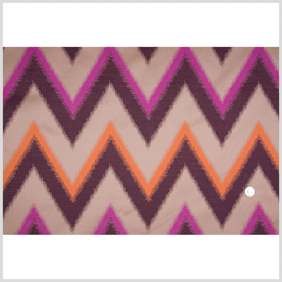 Magenta/Chocolate/Pumpkin/Beige Zig Zag Woven Full