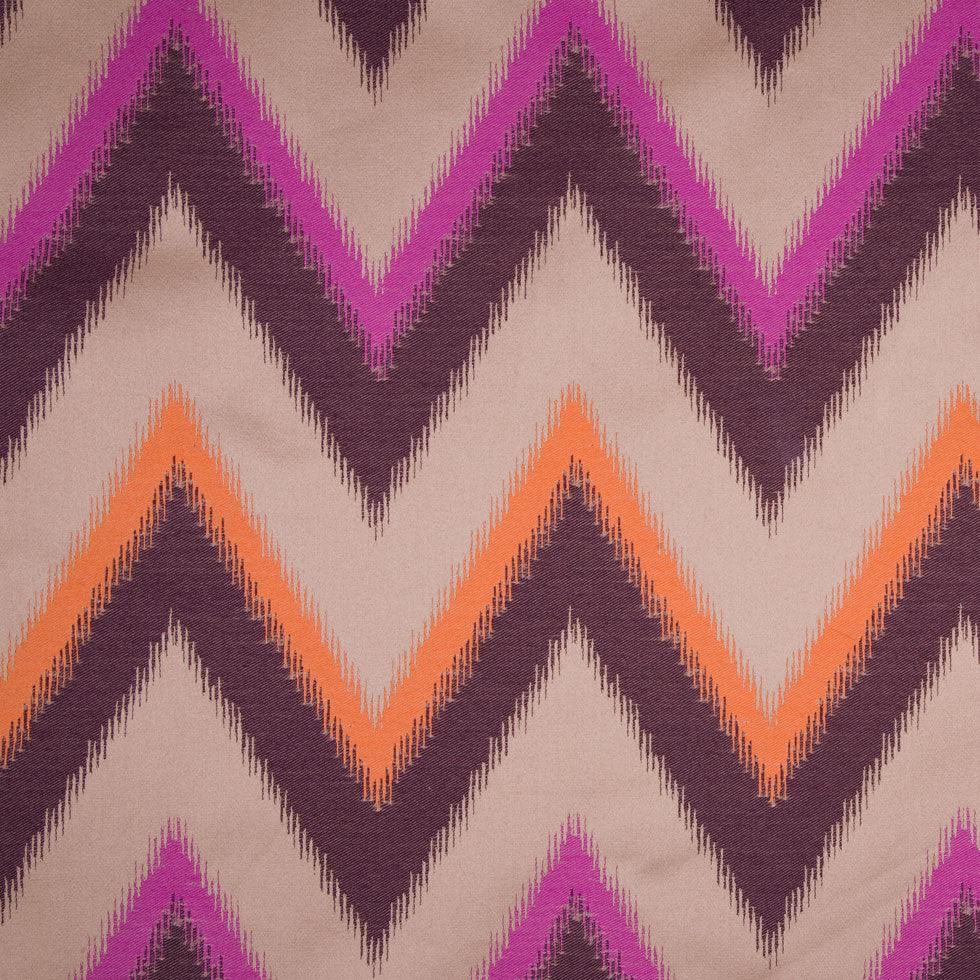 Magenta/Chocolate/Pumpkin/Beige Zig Zag Woven