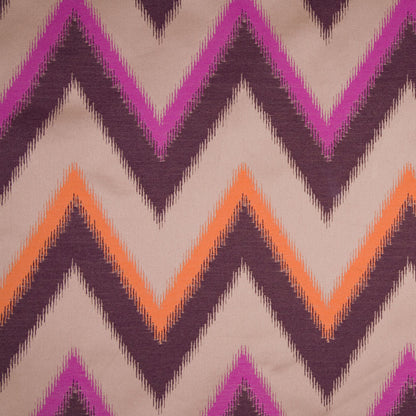 Magenta/Chocolate/Pumpkin/Beige Zig Zag Woven