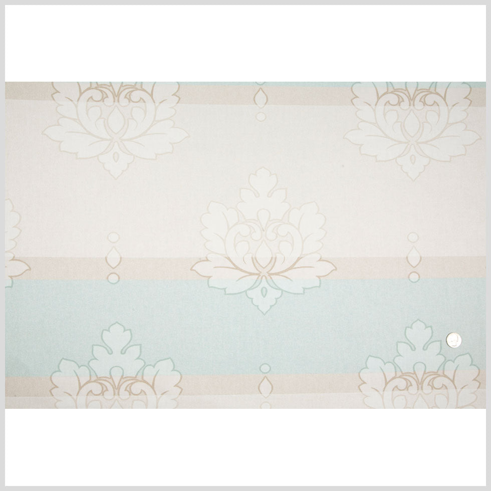 Beige/Taupe/Tiffany Blue Stripes Canvas Full