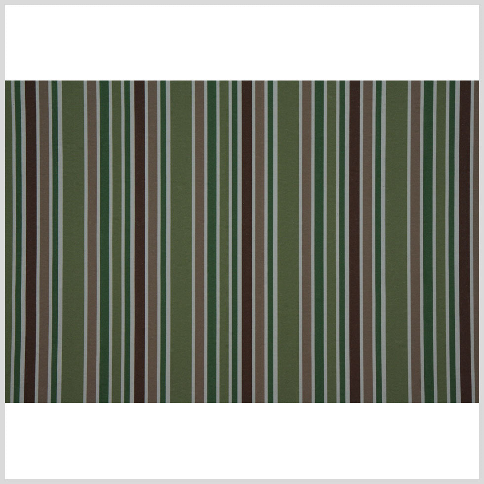 Kiwi/Taupe/Kelly Green/White/Chocolate Stripes Woven Full