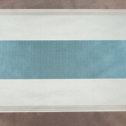 Turquoise/Taupe Stripes Woven Detail