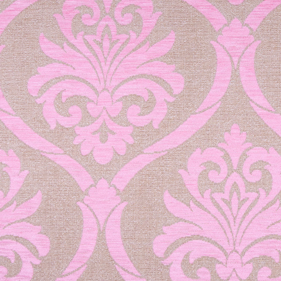 Rose/Beige Damask Chenille Detail