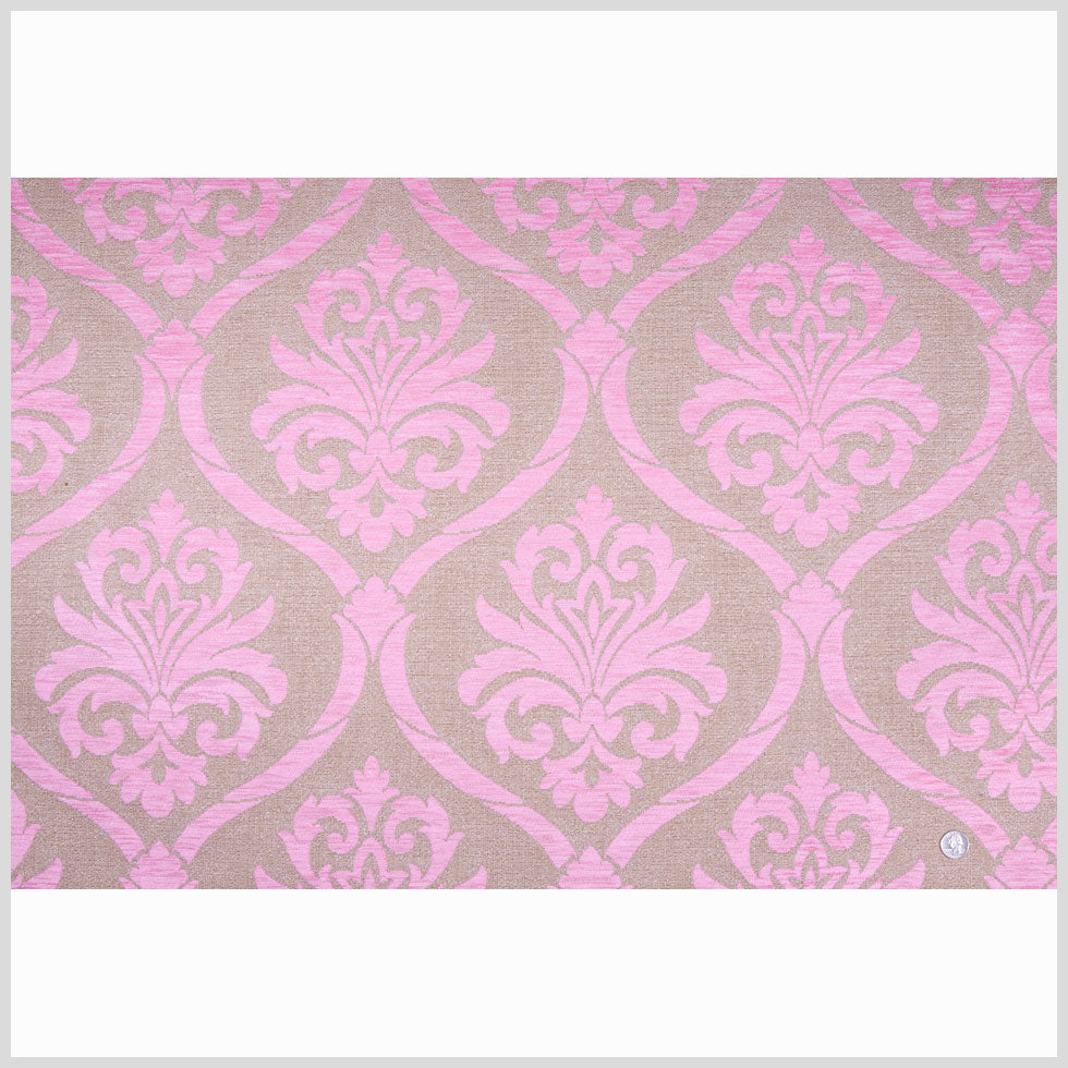 Rose/Beige Damask Chenille Full
