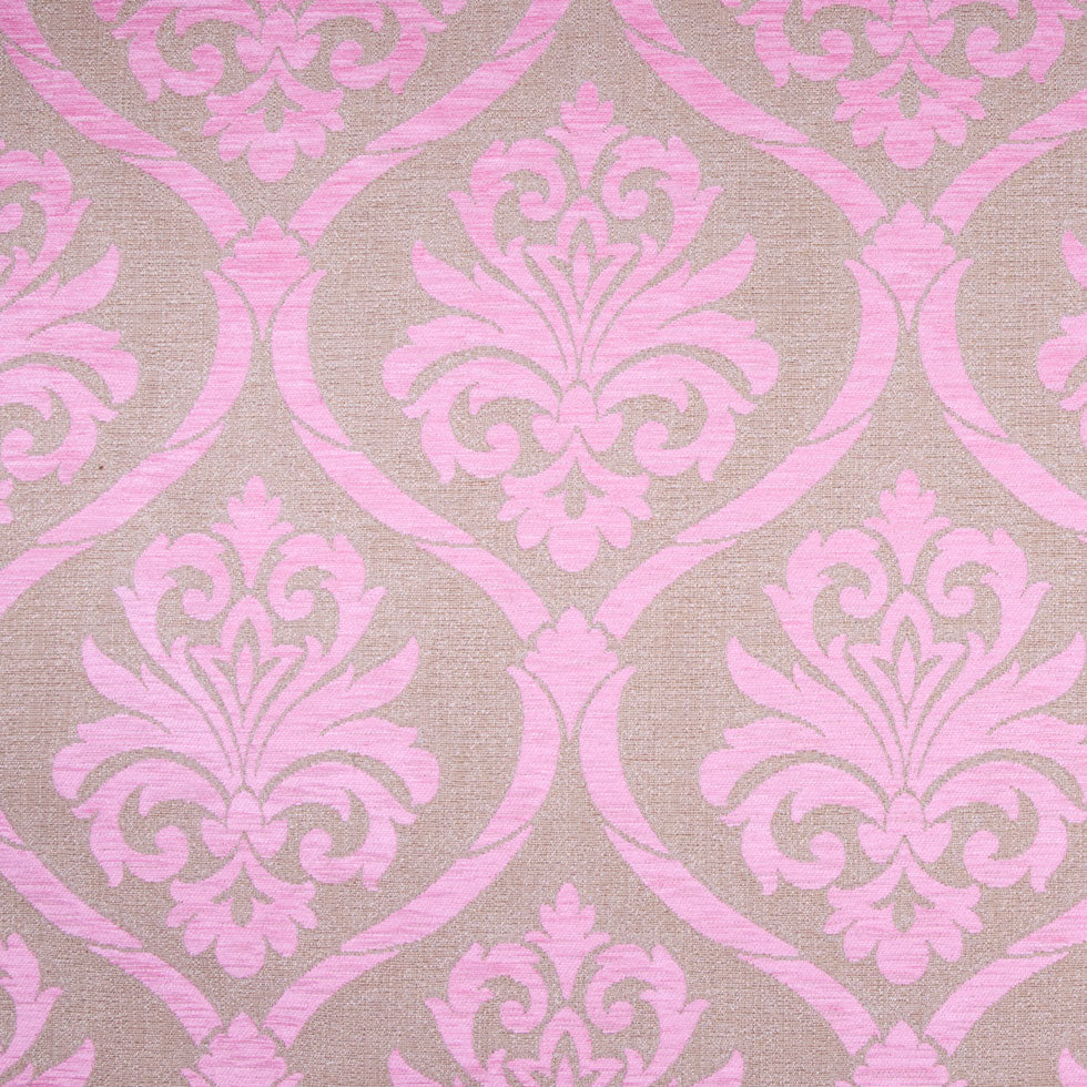 Rose/Beige Damask Chenille