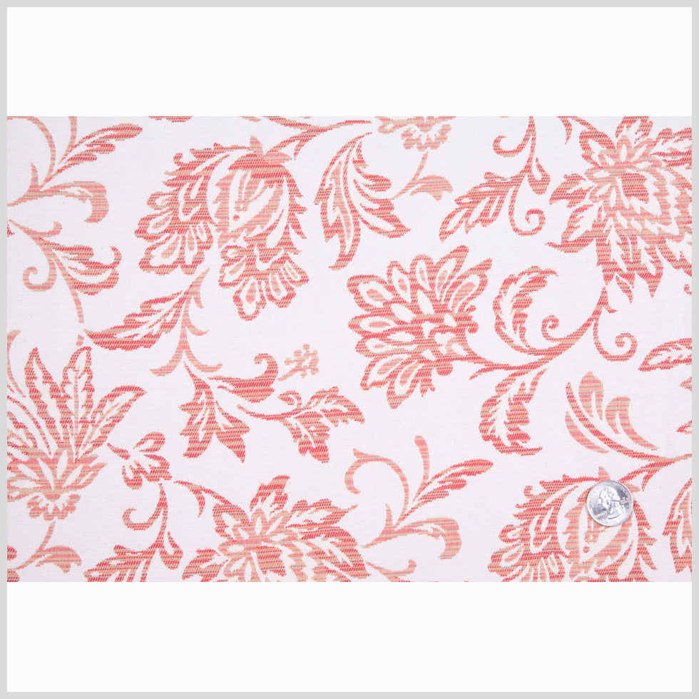 Wine/Beige/Cinnamon/Celadon Floral Woven Full
