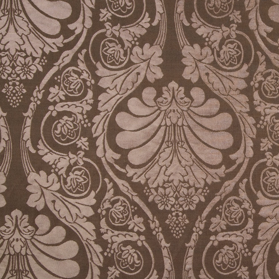 Moss Brown/Gold Damask Brocade