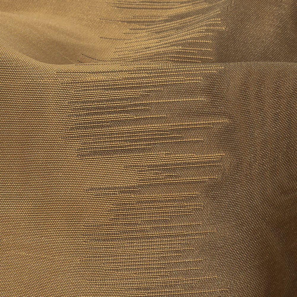 Antique Gold Ikat Stripes Organza and Dupioni Jacquard Detail