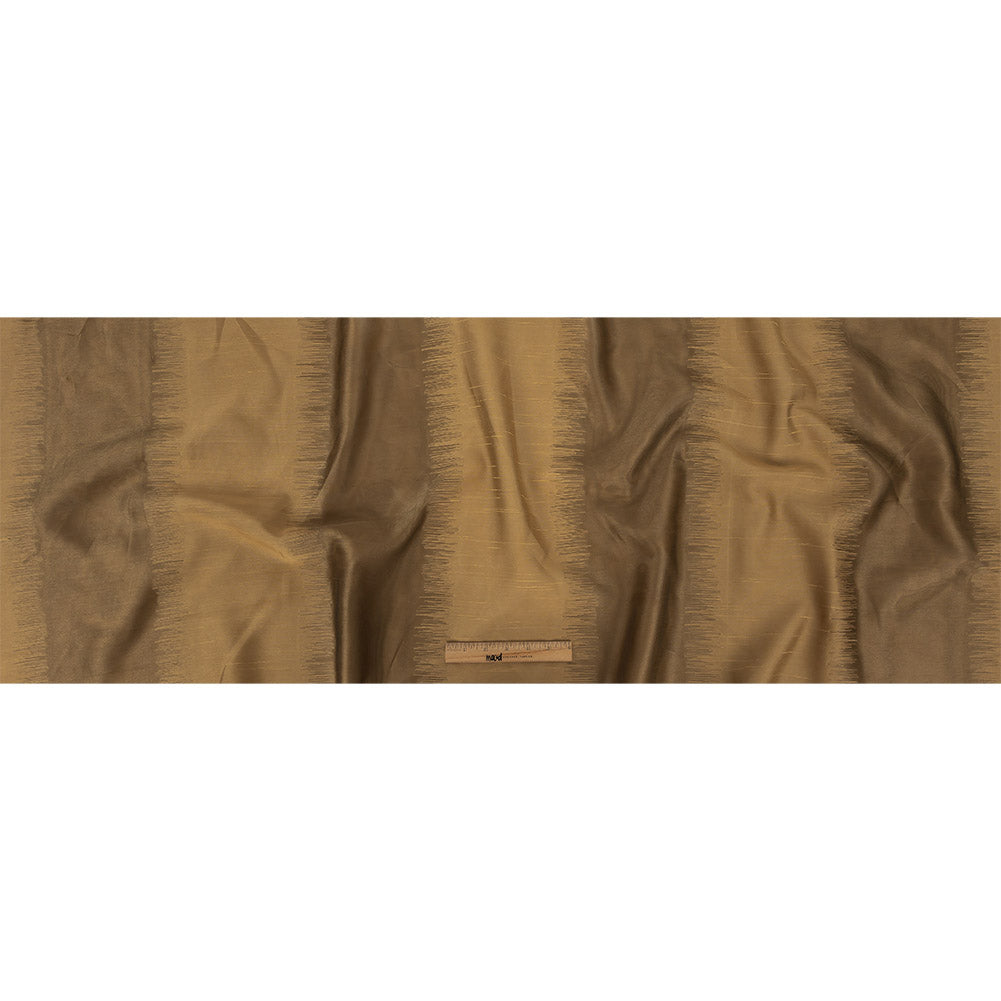 Antique Gold Ikat Stripes Organza and Dupioni Jacquard Full
