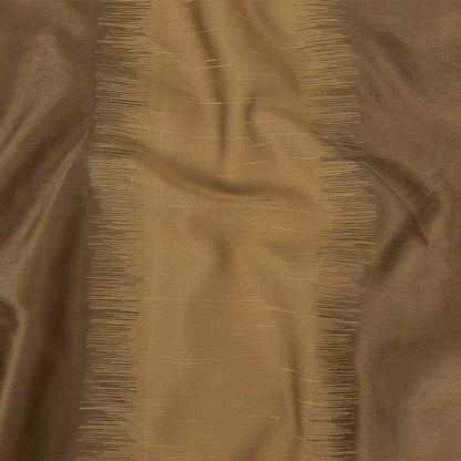 Antique Gold Ikat Stripes Organza and Dupioni Jacquard