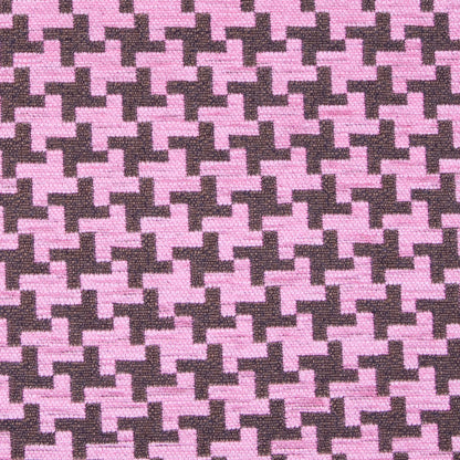 Raspberry Ice/Black-Brown Houndstooth Chenille