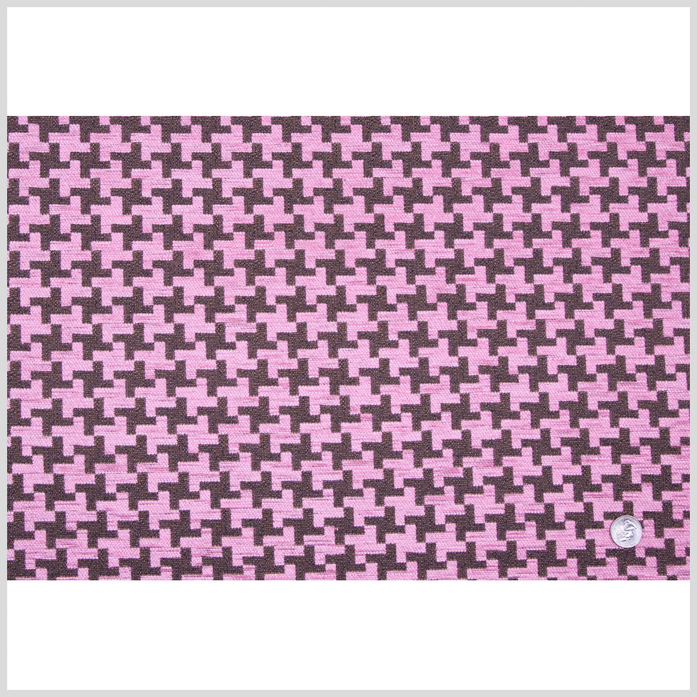 Raspberry Ice/Black-Brown Houndstooth Chenille - Full