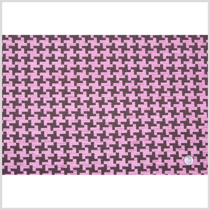 Raspberry Ice/Black-Brown Houndstooth Chenille