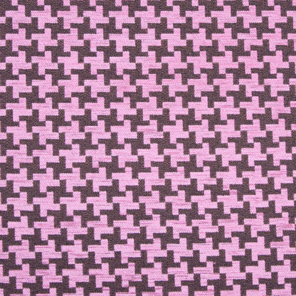 Raspberry Ice/Black-Brown Houndstooth Chenille
