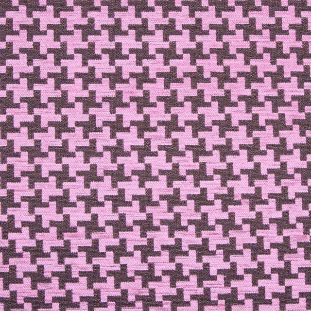 Raspberry Ice/Black-Brown Houndstooth Chenille