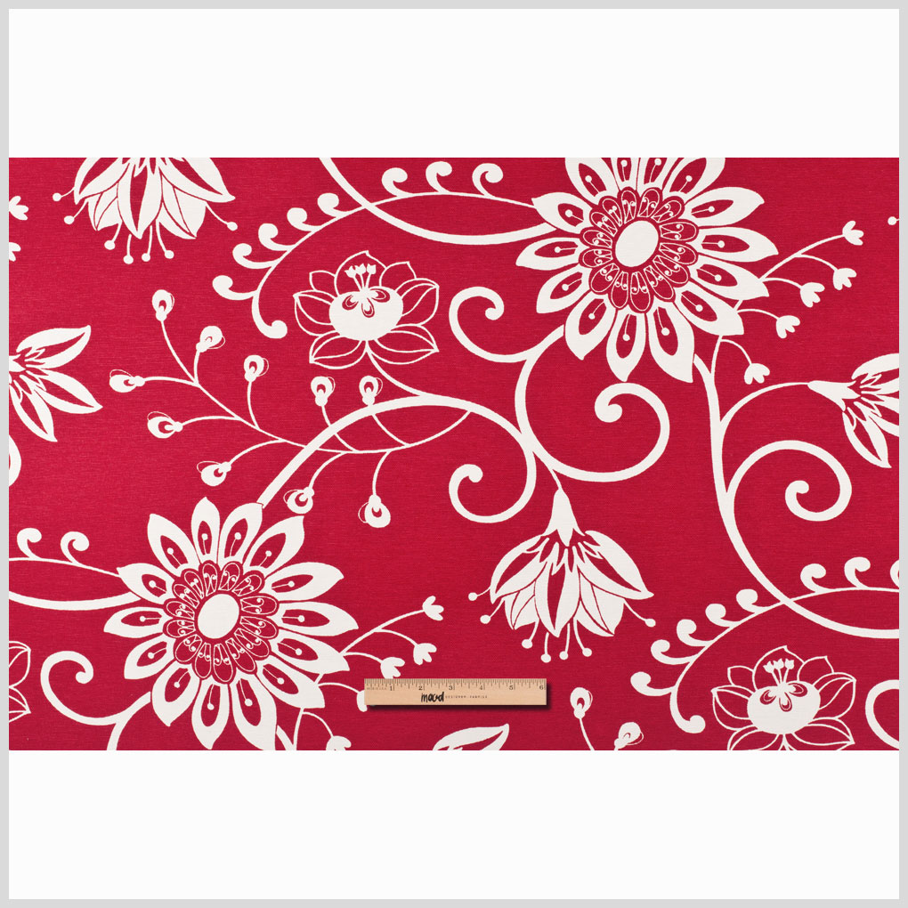 Off-White/Primary Red Floral Canvas Full