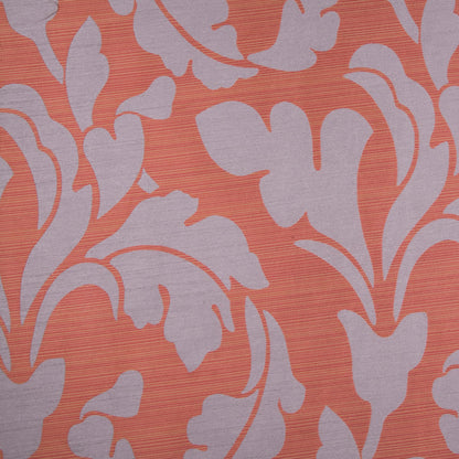 Terracotta/Gray Floral Woven