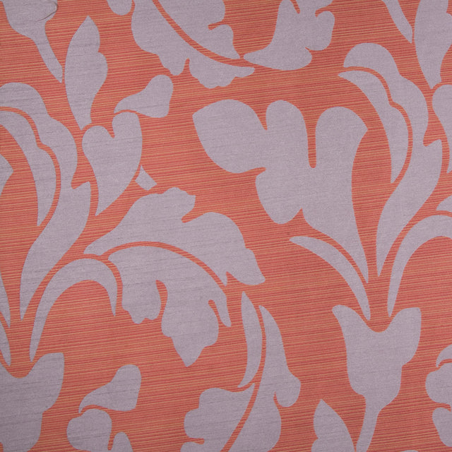 Terracotta/Gray Floral Woven