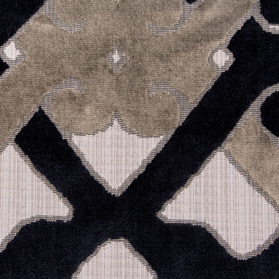 Black/Multi-Gray Geometric Chenille Detail