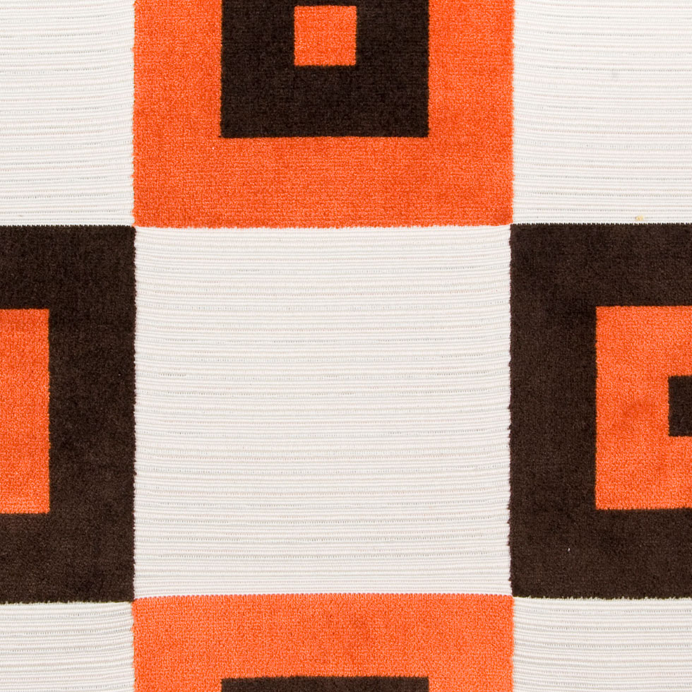 Natural/Chocolate/Orange Geometric Chenille Detail