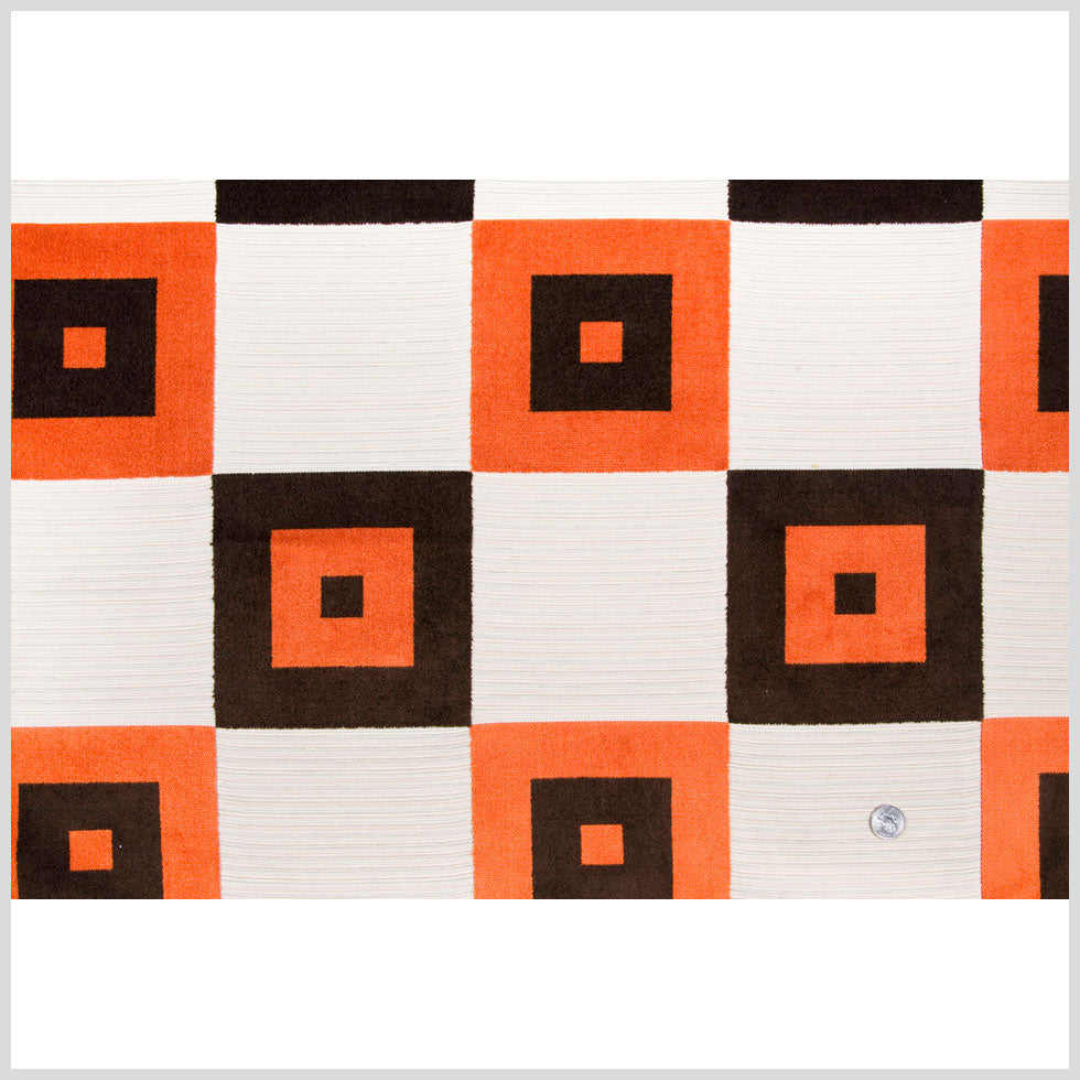 Natural/Chocolate/Orange Geometric Chenille Full