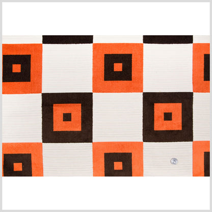 Natural/Chocolate/Orange Geometric Chenille Full