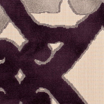 Purple/Beige/Stone Geometric Chenille Detail