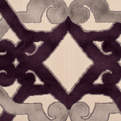 Purple/Beige/Stone Geometric Chenille