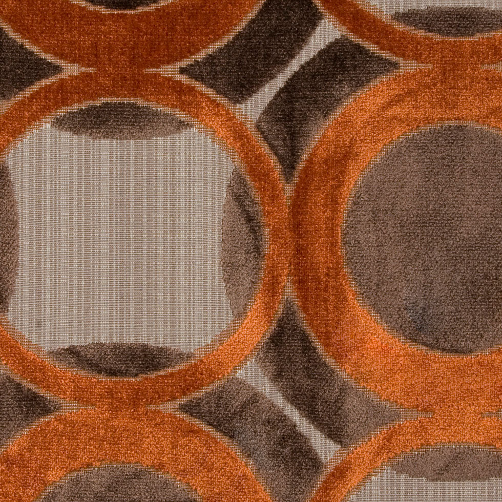 Chocolate/Pumpkin Geometric Chenille Detail