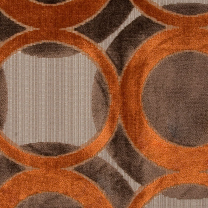 Chocolate/Pumpkin Geometric Chenille Detail