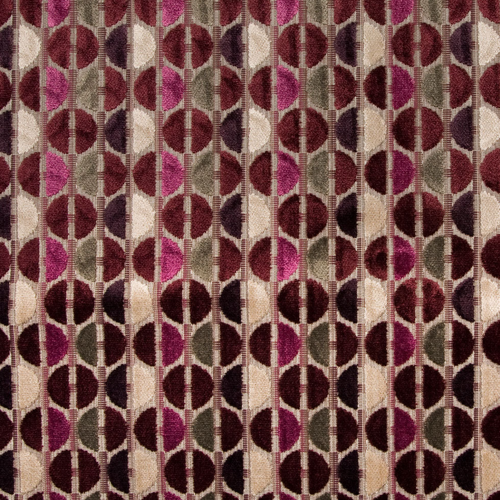 Burgundy/Stone Polka Dots Chenille