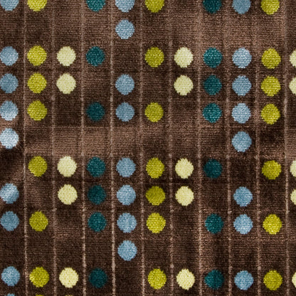 Brown/Blue Polka Dots Chenille Detail