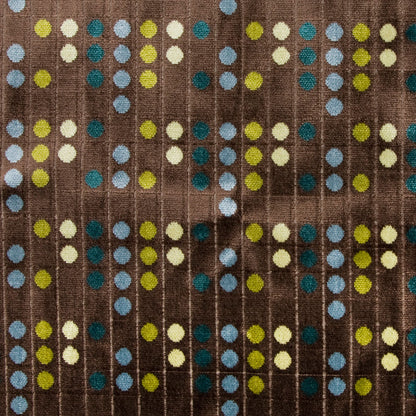 Brown/Blue Polka Dots Chenille