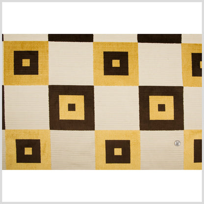 Gold/Chocolate/Natural Geometric Chenille Full