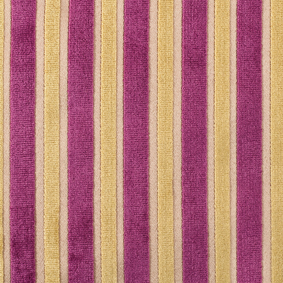 Lemon Fuchsia Stripes Velvet