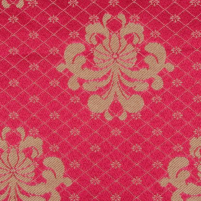 Deep Coral/Gold Classical Brocade Detail