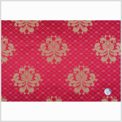 Deep Coral/Gold Classical Brocade Full