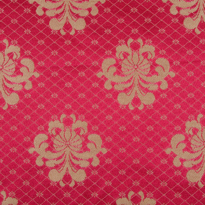 Deep Coral/Gold Classical Brocade