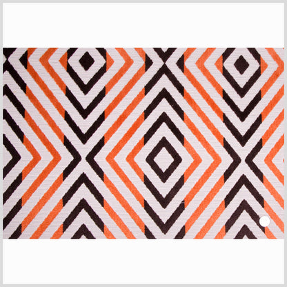 Orange/Chocolate/Beige Diamonds Chenille Full