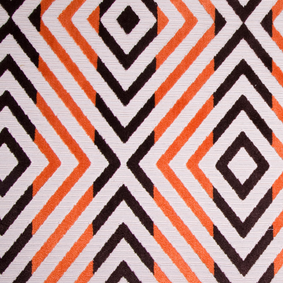Orange/Chocolate/Beige Diamonds Chenille