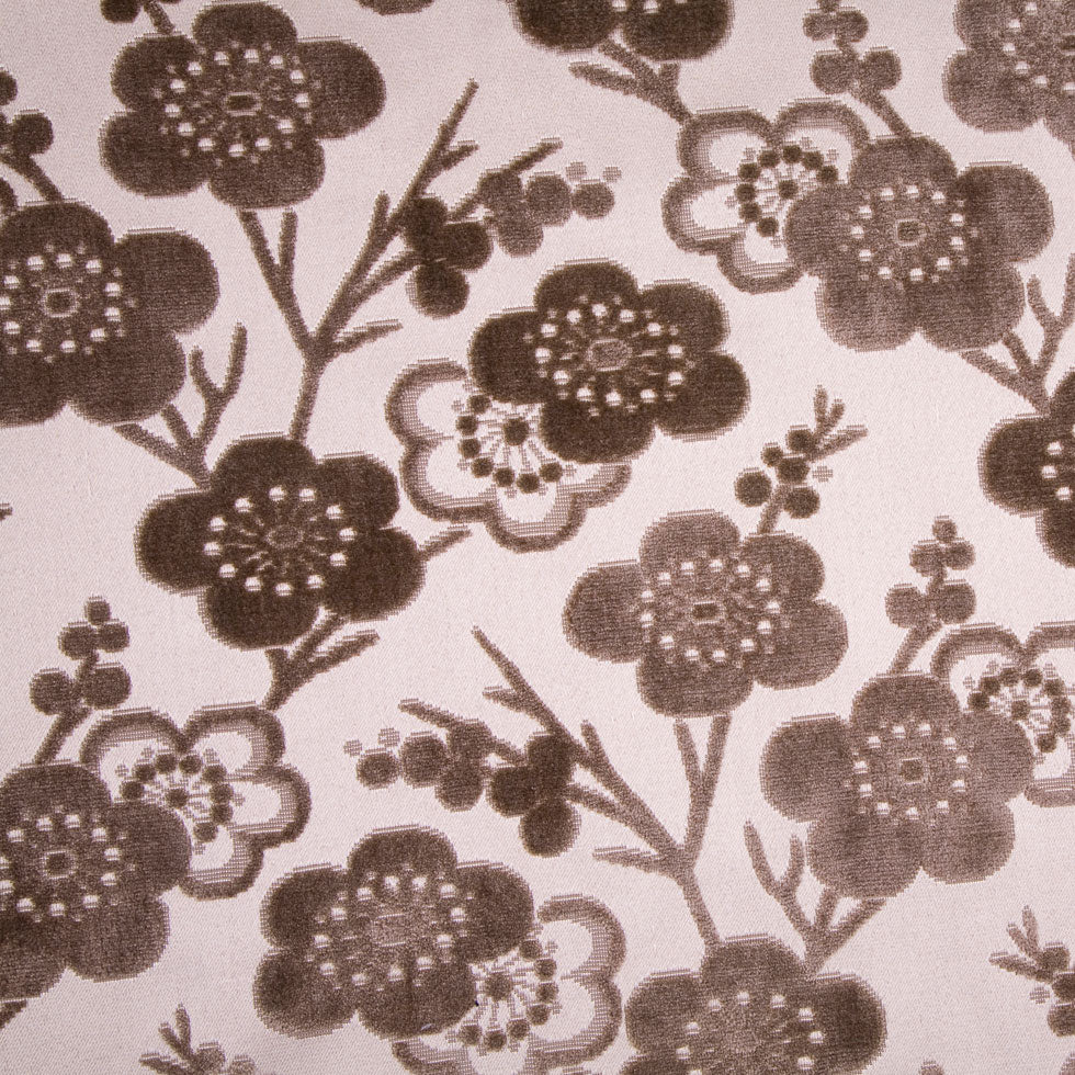 Chocolate/Beige Floral Chenille