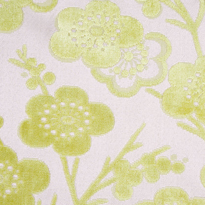Citron/Beige Floral Chenille Detail