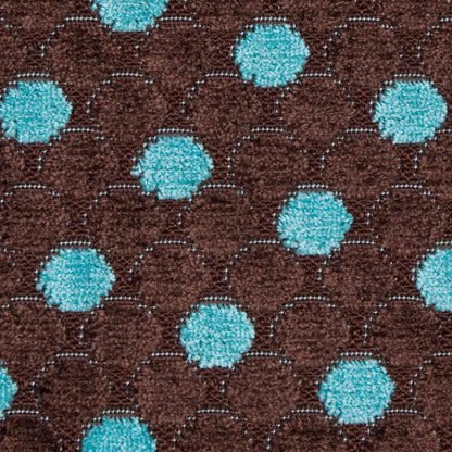 Mocha/Teal Polka Dots Chenille Detail