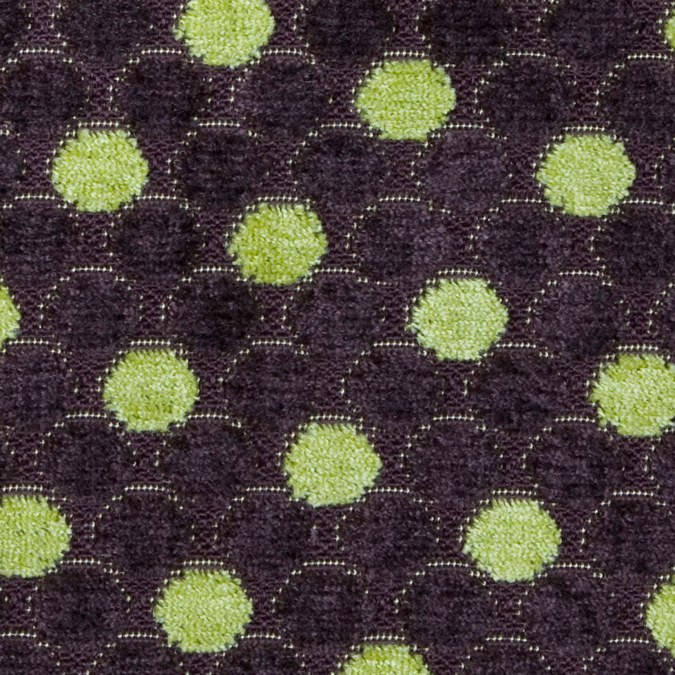 Mulberry/Citron Polka Dots Chenille Detail