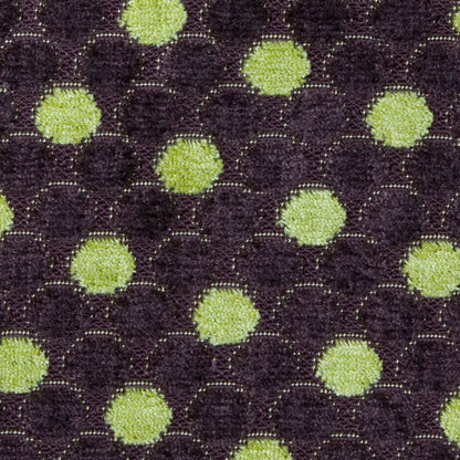 Mulberry/Citron Polka Dots Chenille Detail