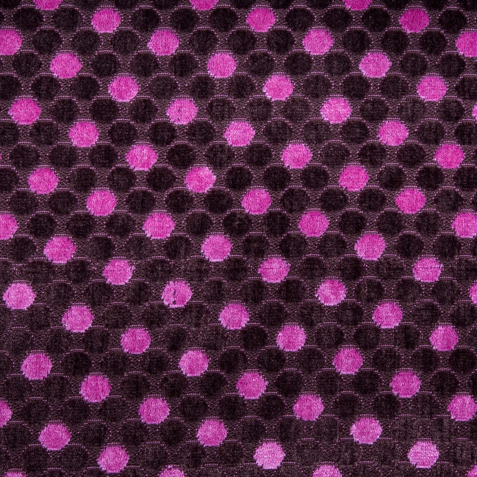 Chocolate/Liz Berry Polka Dots Chenille