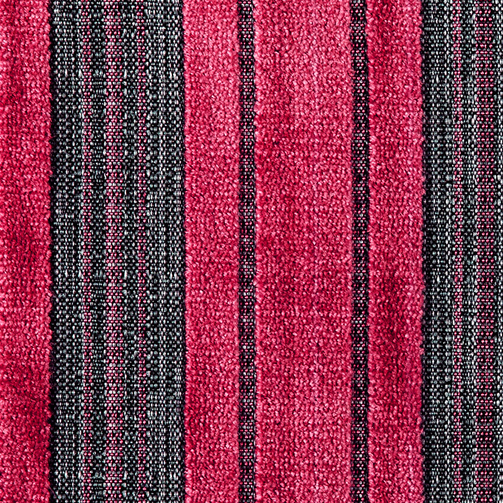 Roja Red/Heather Gray Stripes Chenille Detail