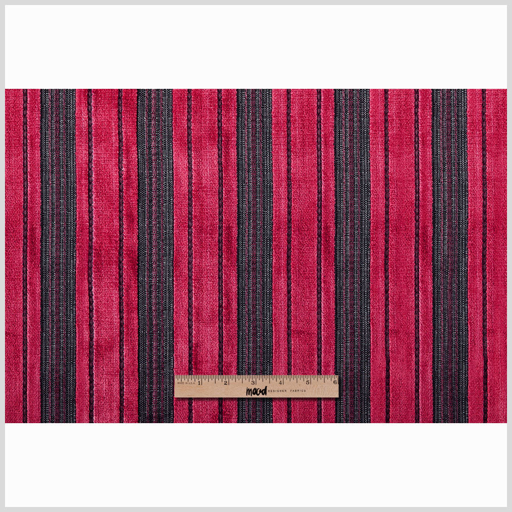 Roja Red/Heather Gray Stripes Chenille Full