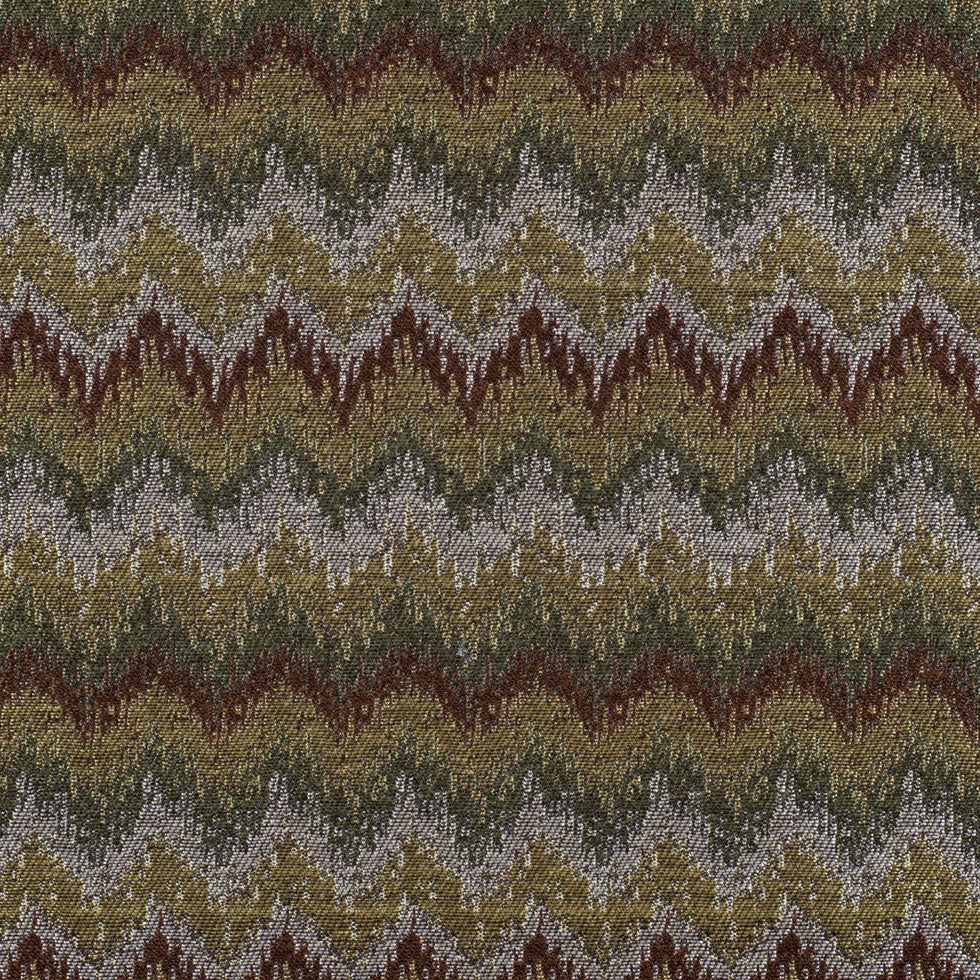 Chocolate/Black-Brown/Moss/Ivory/Victorian Gold Zig Zag Woven